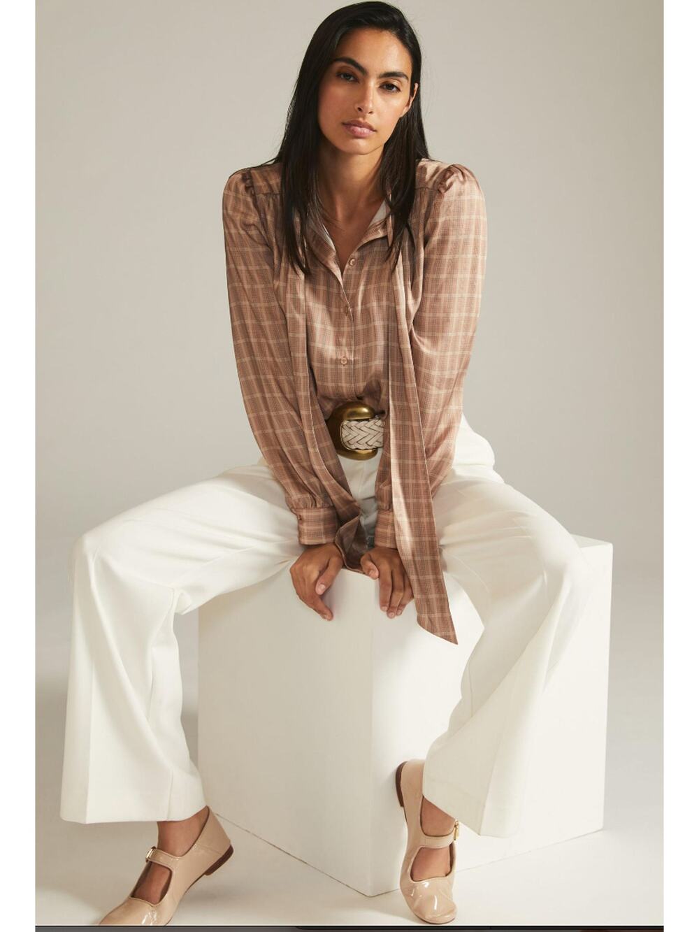 Mare Mare x Anthropologie Plaid Blouse